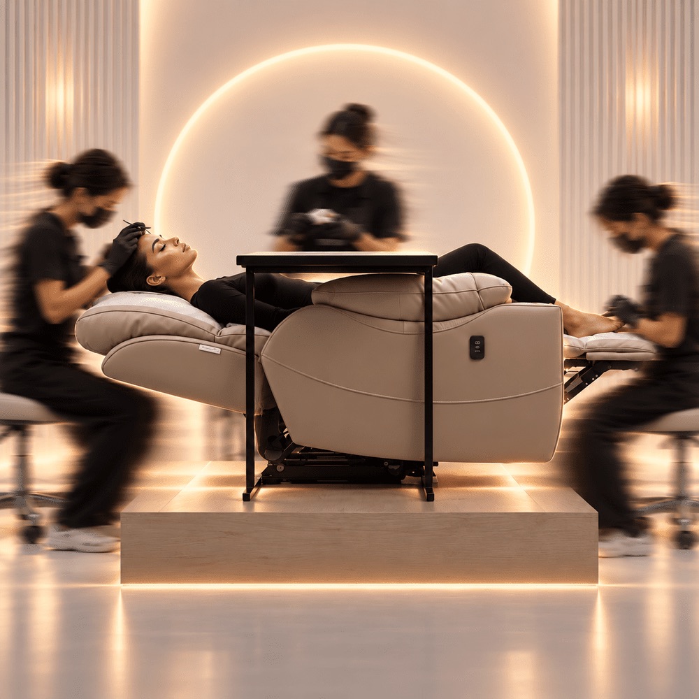 Two therapists treating clients in the studio